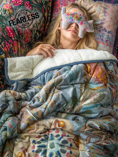 Cozy Weighted Blanket - Mandala Folk Garden-view 1