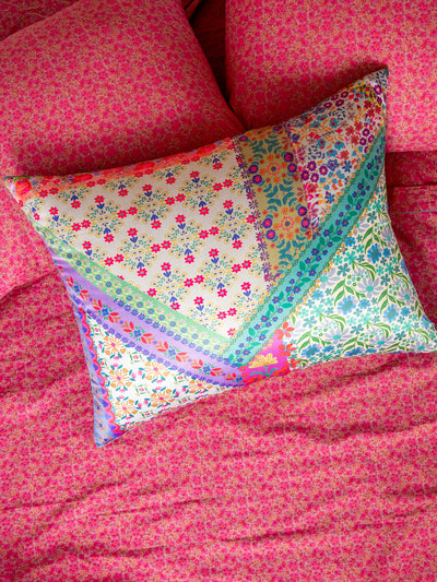 Satin Pillowcase - Folk Flower Patchwork-view 1