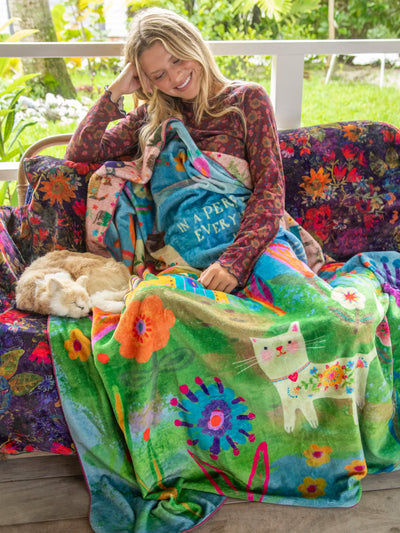 Reversible Cozy Throw Blanket - Every Cat Has A Home-view 2