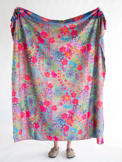 Reversible Cozy Throw Blanket - Indigo You Make The World Brighter-view 2