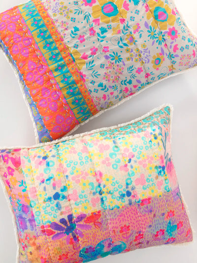 Live Happy Reversible Shams, Set of 2-view 1