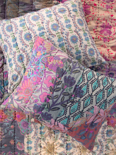 Bungalow Reversible Cotton Shams, Set of 2 - Luna-view 1
