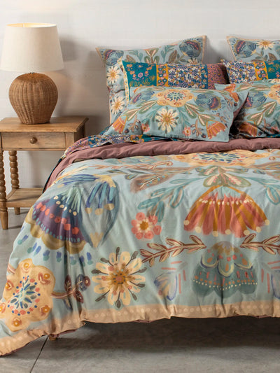 Catalina Cotton Duvet Cover - Blue Mandala-view 1