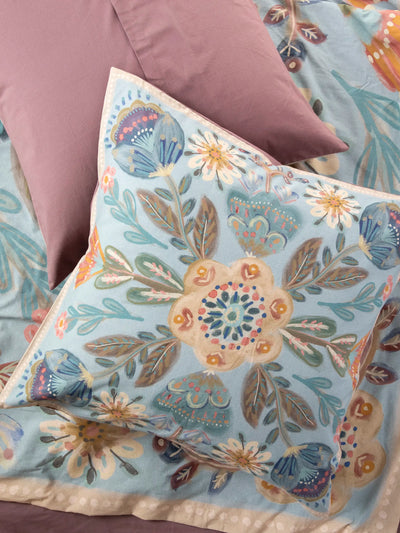 Catalina Cotton Euro Sham - Blue Mandala-view 1