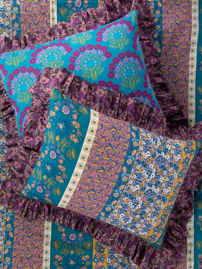 Reversible Ruffle Cotton Shams, Set of 2 - Blooms-view 1