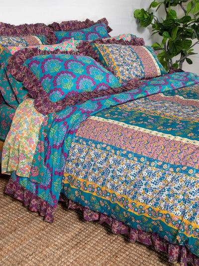 Reversible Cotton Duvet Cover - Blooms-view 2