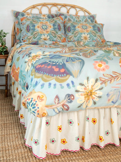 Goes With Everything Tufted Bed Skirt - Cream Folk Flower-view 2
