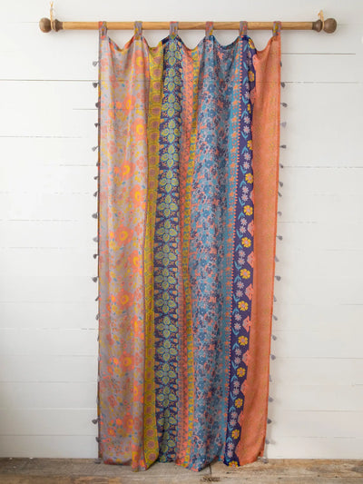 Printed Curtain Panel - Coral Pink Teal-view 1