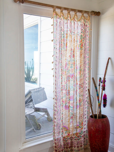Printed Curtain Panel - Coral Jade Motif-view 2
