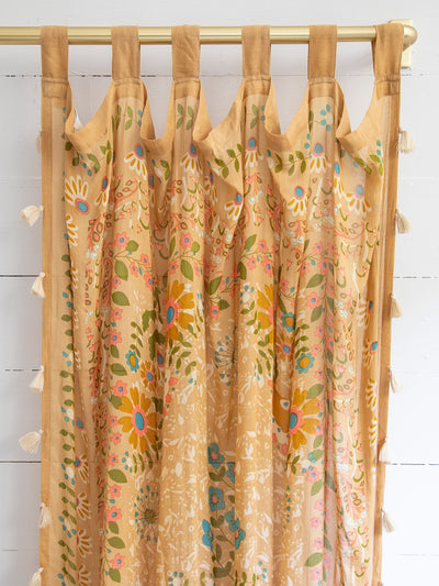 Printed Curtain Panel|Taupe Motif-view 2