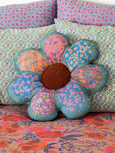 Whimsy Patchwork Pillow - Folk Flower-view 1