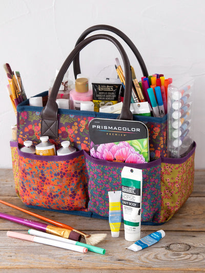 Mimi Utility Tote - Eggplant Floral-view 1