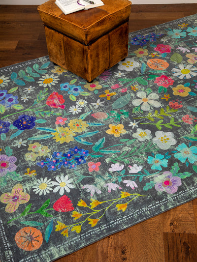 5' x 7' Chenille Rug|Wildflower-view 1