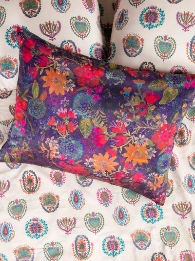 Satin Pillowcase - Dark Floral Garden-view 1