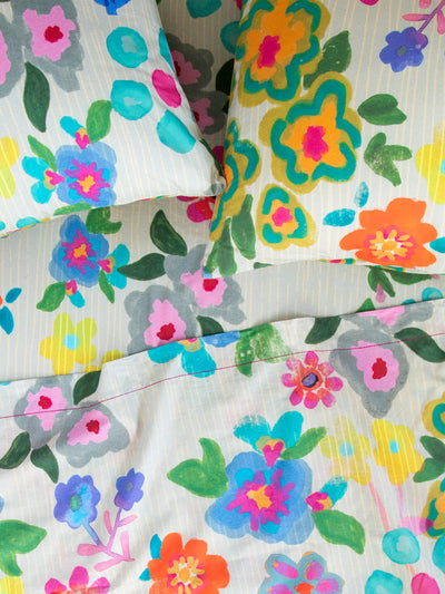 Sooo Soft Cotton Sheet Set - Taupe Floral Bunches-view 1