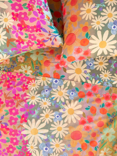 Sooo Soft Cotton Sheet Set - Wildflower Border-view 1